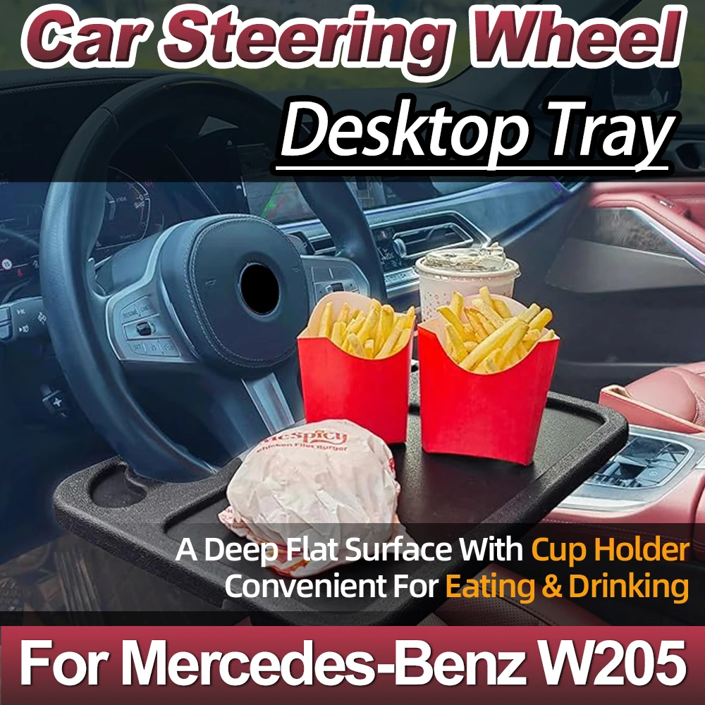 

Car Steering Wheel Desk Portable Universal Drinks Holder Multifunctional Car Food Desk Sturdy Car Table For Mercedes-Benz W205