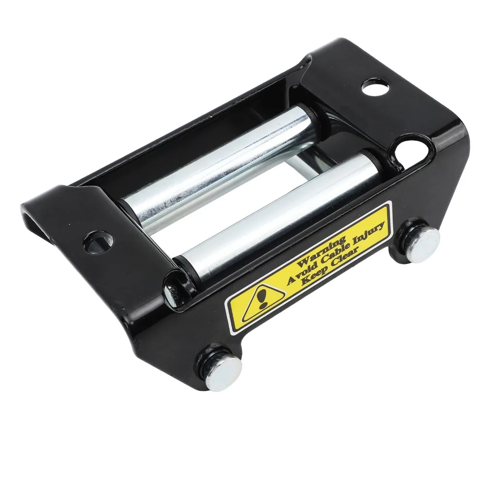 4-Way Roller Design Winch Roller Fairlead 2000LB Load Capacity 126mm Bolt Centers Cable Guide Universal Fit High Strength Steel