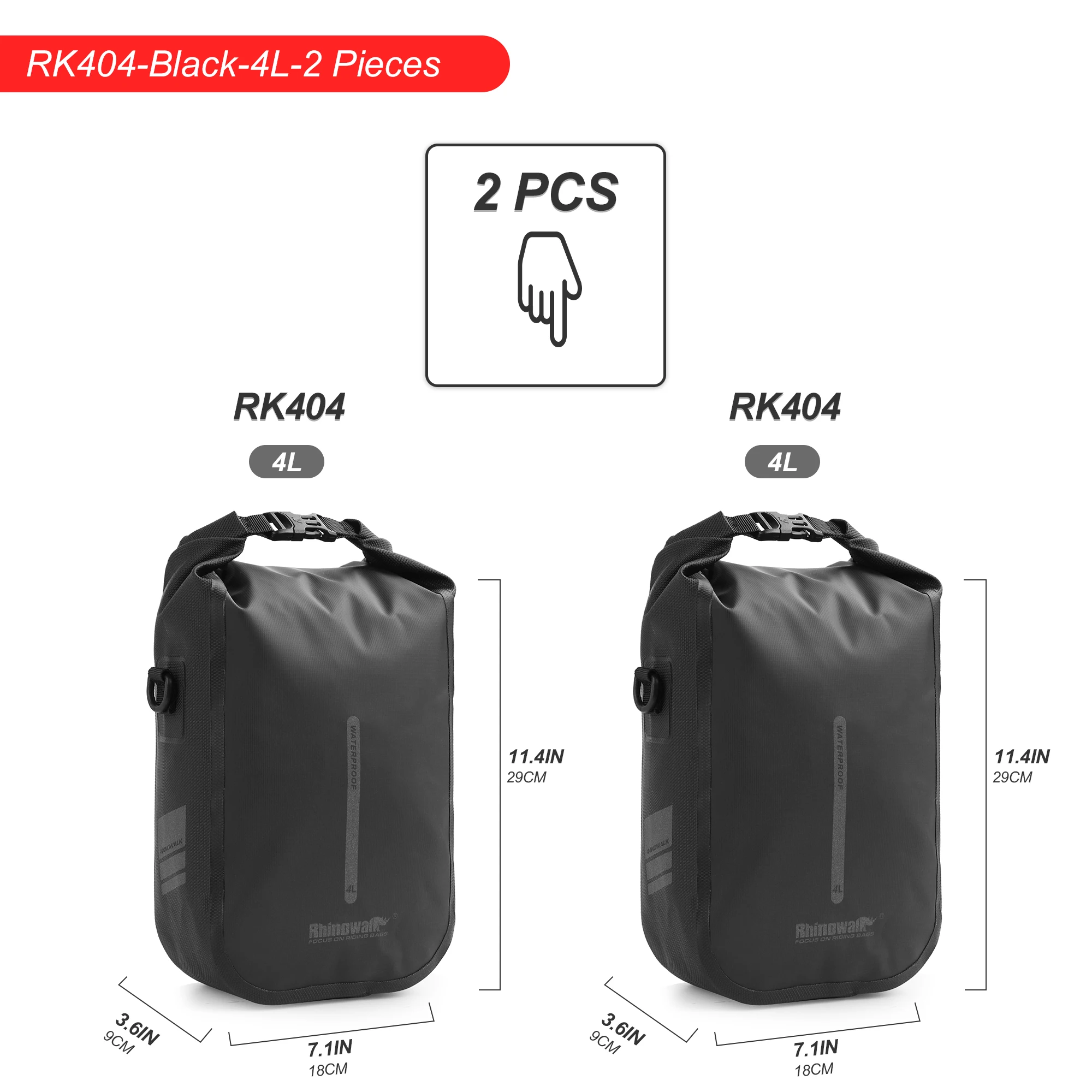 Rhinowalk 2 Pcs Bike Fork Bag 4L 6L Waterproof