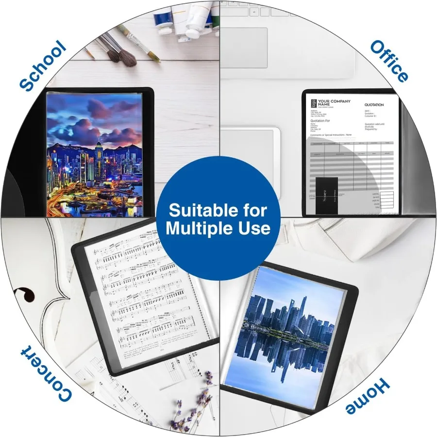 แฟ้มเอกสารแบบหนาพิเศษ Sooez พร้อมซองพลาสติก ขนาด 18x24 นิ้ว พร้อมแผ่นใส 30 แผ่น จัดเก็บได้ 60 หน้า เหมาะสำหรับ A