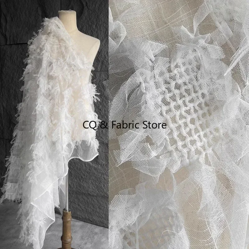 ผ้าลูกไม้ปักลายพู่ห้อยสำหรับชุดออกแบบเองและเสื้อผ้า DIY ฉากหลังตกแต่งพู่ห้อย