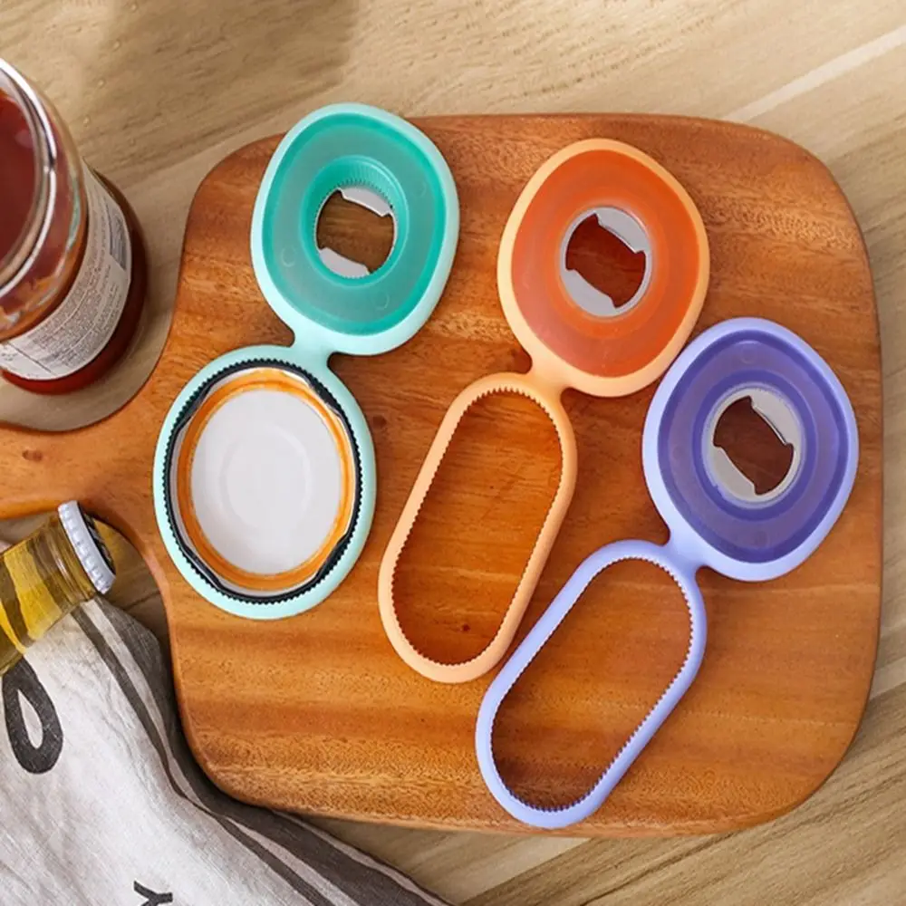 

2Pcs Creative Non-Slip Beer Bottle Opener Simple Silicone Belt Gear Can Opener Portable Corkscrew Kitchen