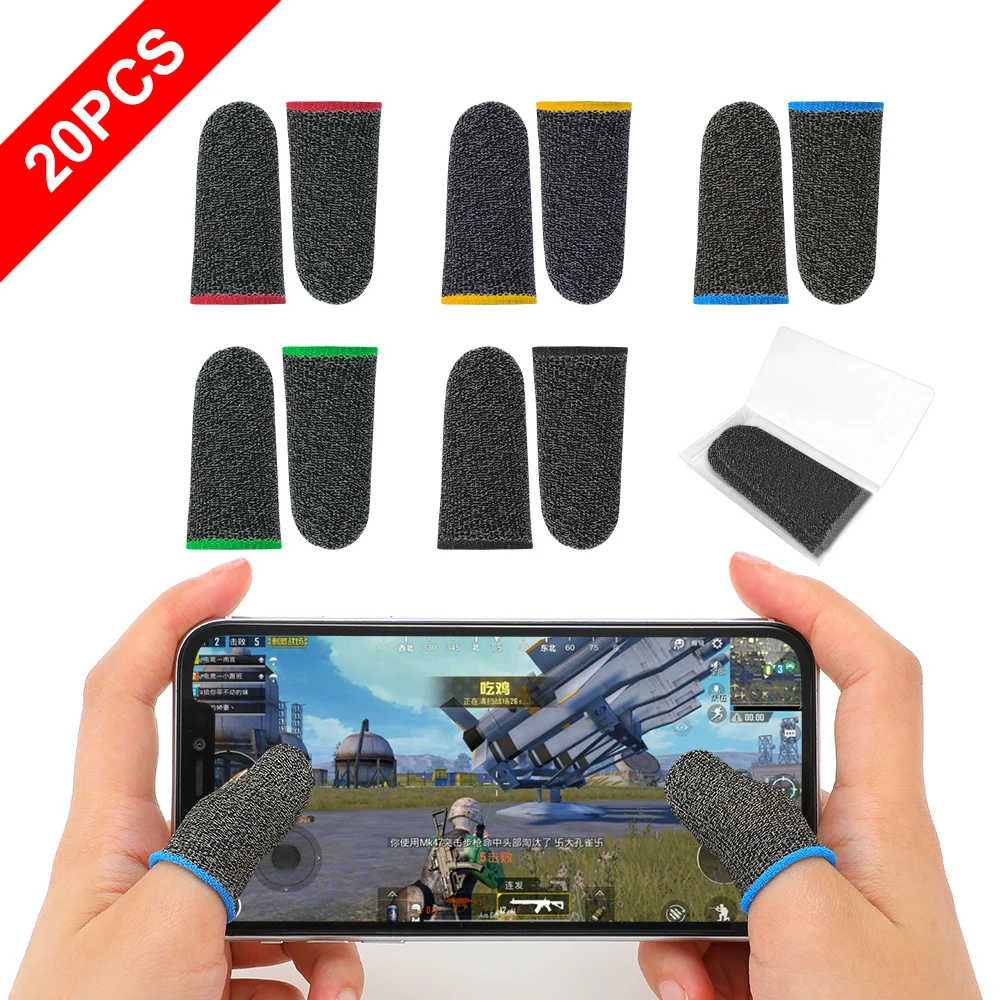 20/40Pcs Finger สำหรับ PUBG Mobile เกม Sweatproof Non-Scratch Sensitive Touch Screen Gaming ปลายนิ้ว Thumb ถุงมือ