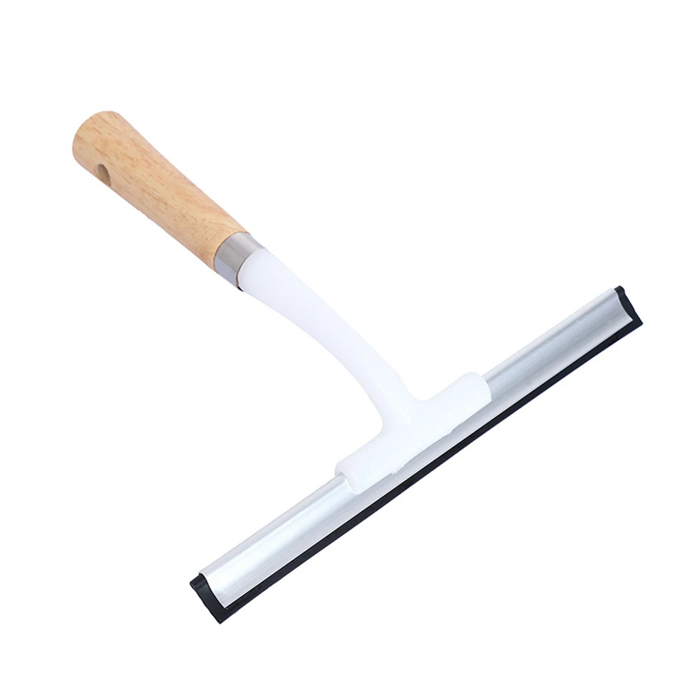 

Glass Cleaning Scraper Squeegee Tool Double Blade Washer Wand Window Cleaner Bathroom Kitchen Long Wooden Handle Silicone Stain