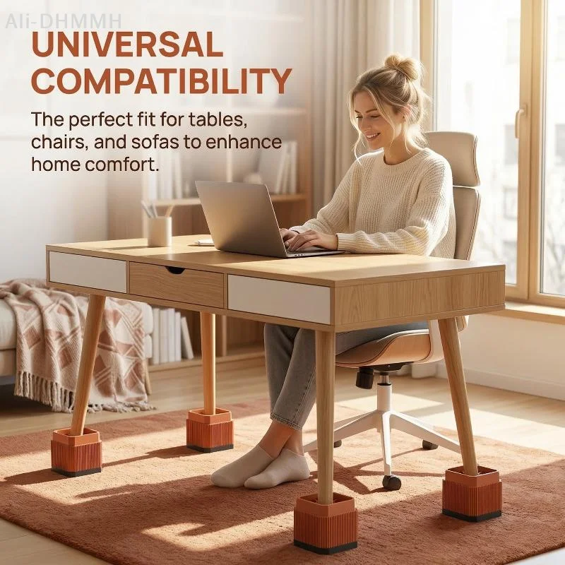 ZLinKJ 4Pcs Non-Slip Quiet & Moisture-Proof Height Extenders Multi-Purpose Round Furniture Risers For Beds Sofas And Tables