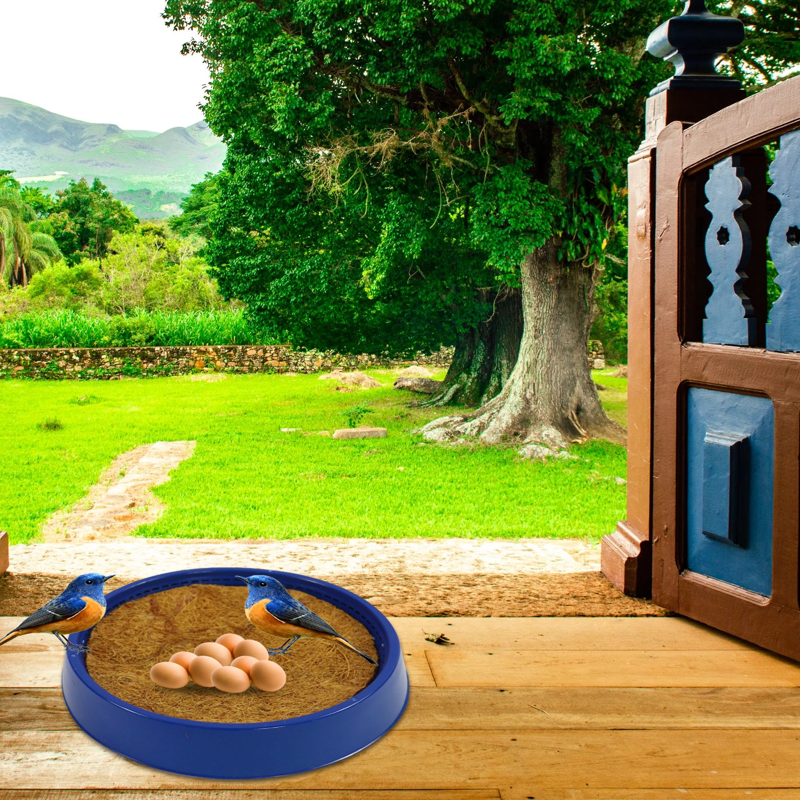 

8Pcs Plastic Bird Nest Durable Easy Use Comfortable Round Design Pet Cage High Quality Material Outdoor Decor Bird Box