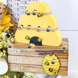 100PCS Wooden Ladybug Bee Sticker Colorful Sponge Self-adhesive Wall/Fridge Stickers for Kids DIY Scrapbooking Toys Crafts
