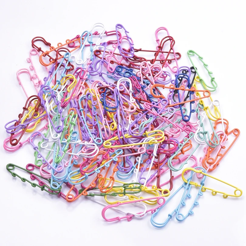10/30/50/100pcs Painted Paint Color Belt With Three Hole Large Pin Waist Safety Pin Diy Jewelry Brooch Accessories Loose Jewelry
