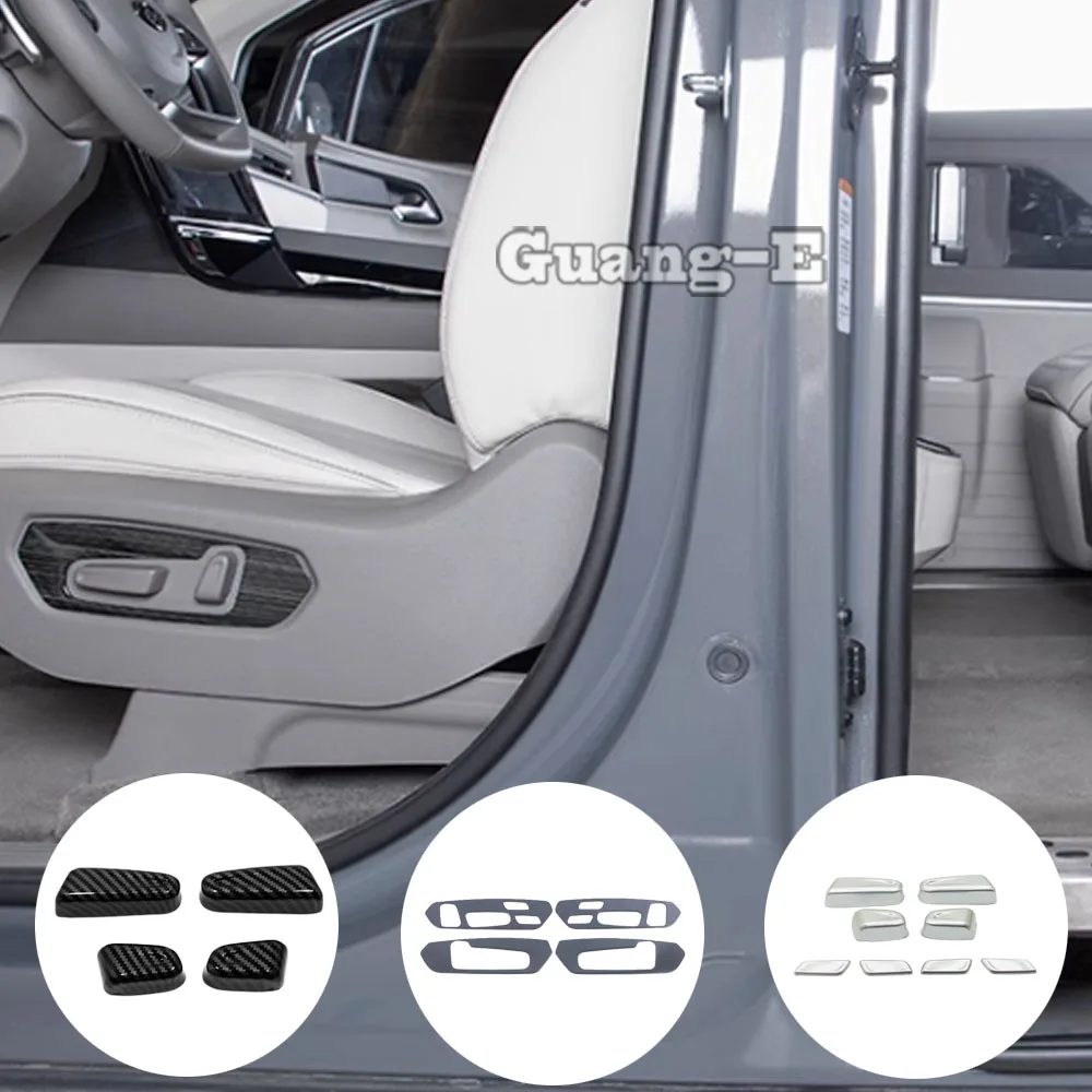 

Stainless Steel/ABS Plastic Seat Adjustment Switch Cover Trim Button Interior Accessories for Hyundai Custo 2021 2022-2023 2024