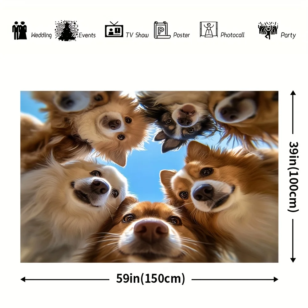 Corgi Dog Circle Tapestry Cute Puppy Faces Pet Love Wall Art Home Decor Living Room Elevate Your Space Free Hooks Included