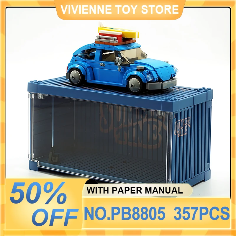 MOC 8805 Beetle Camper modelo bloques de construcción vehículos técnicos ladrillos DIY rompecabezas juguetes con caja de exhibición regalos de navidad para niños