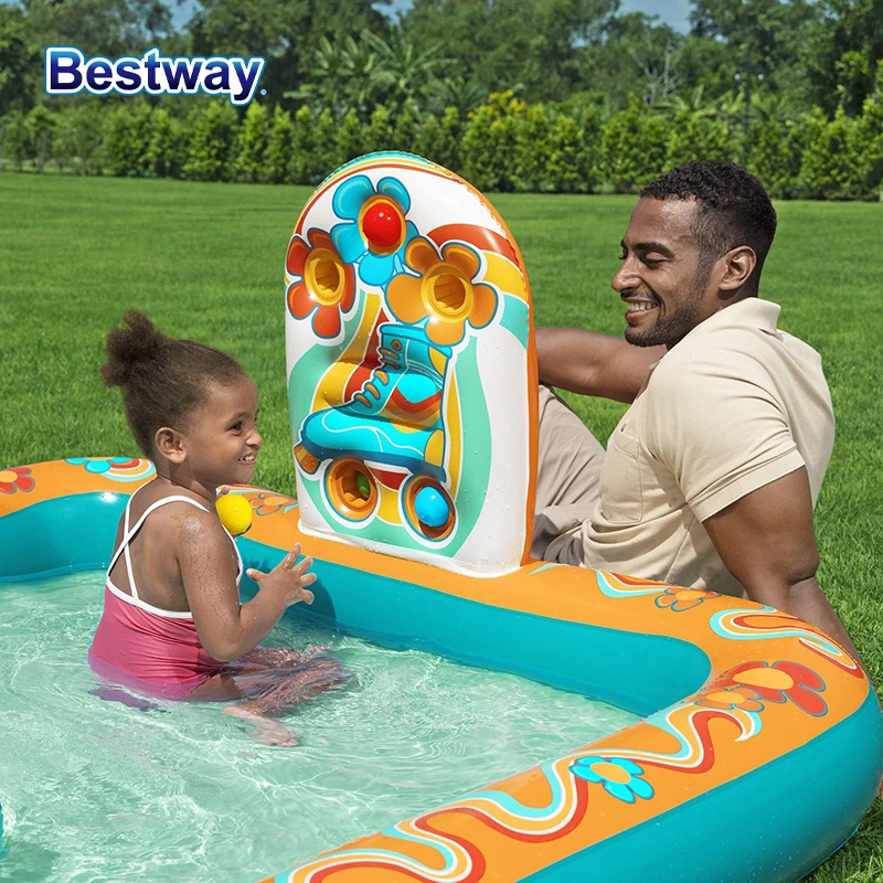 Bestway 53164 6'4" x 60" x 29" Spielcenter, aufblasbares Spielbecken, Spielcenter, aufblasbares Wasserspielcenter, Garten