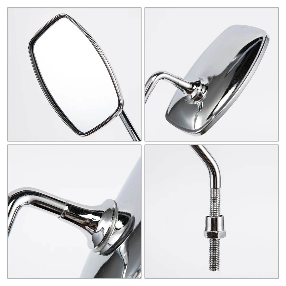 Motorcycle Rearview Mirror Set 8mm Side Mirrors Chrome Classic Style For Suzuki C70 CA95 FA50 FS50 FZ50