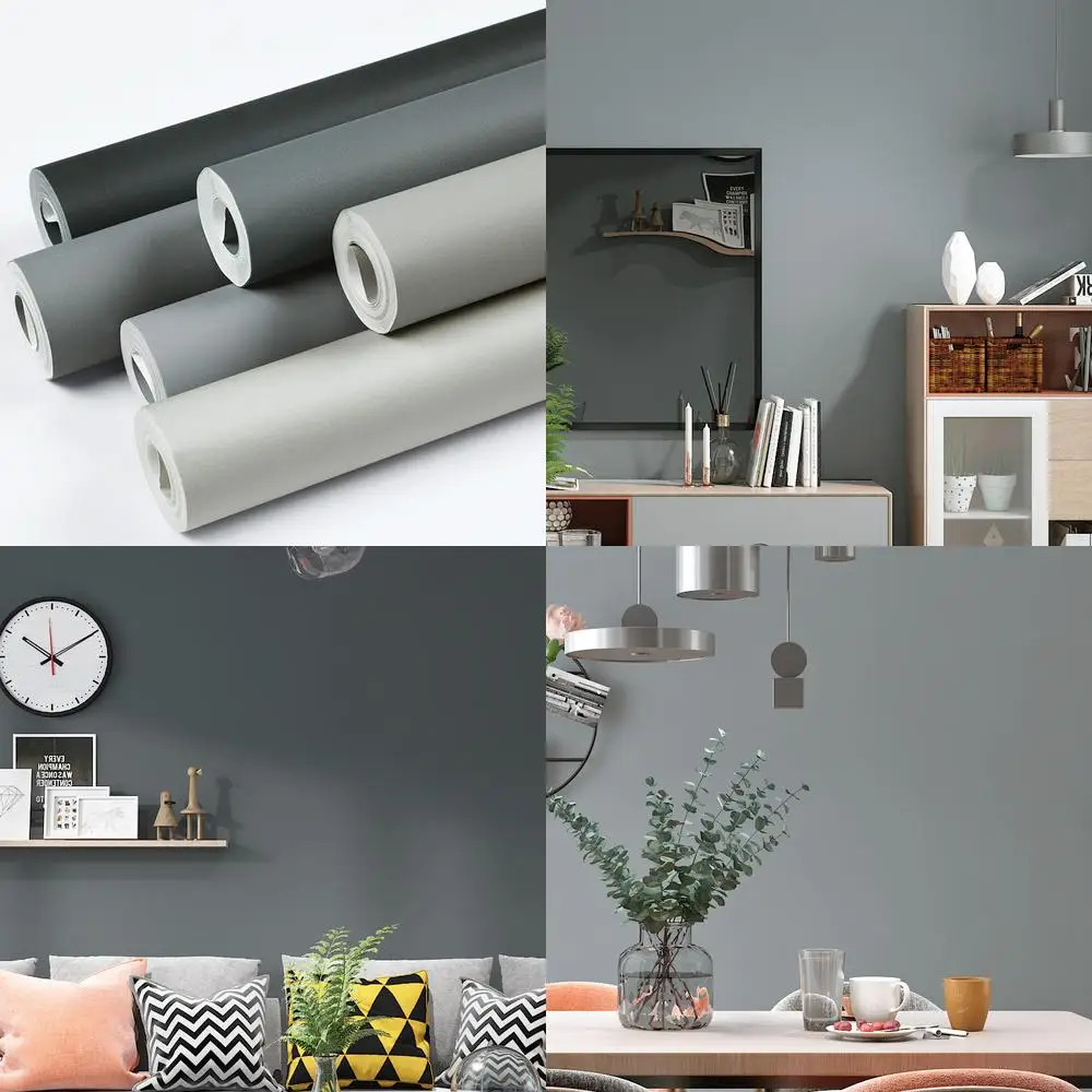 

Светло-серые водонепроницаемые однотонные обои в скандинавском стиле для спальни, неклейкие нетканые простые цементно-серые льняные утолщенные обои