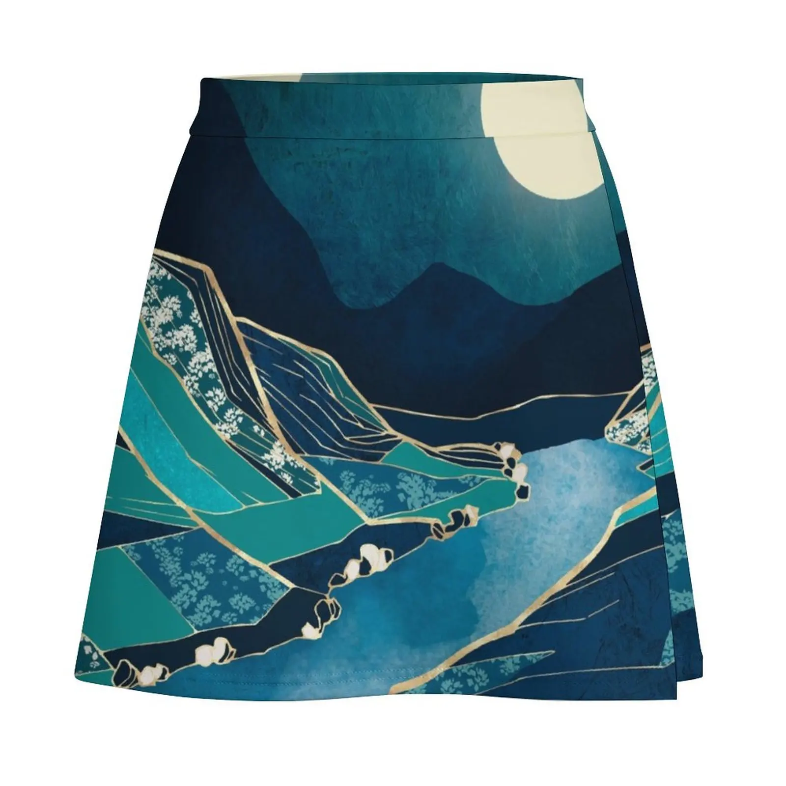 Spring River Night Mini Skirt elegant social women's skirts japanese kawaii clothes Women skirt Mini Skirt
