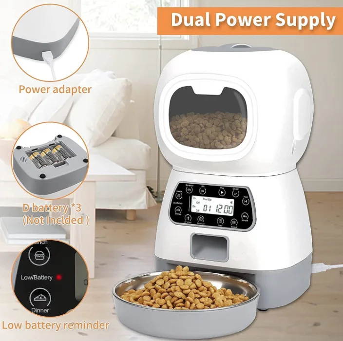 

3.5L Automatic Pet Feeder Smart WIFI Food Dispenser Timing Automatic Cat Drinker Dry Food Dog Steel Bowl Feeder Cat Accessories