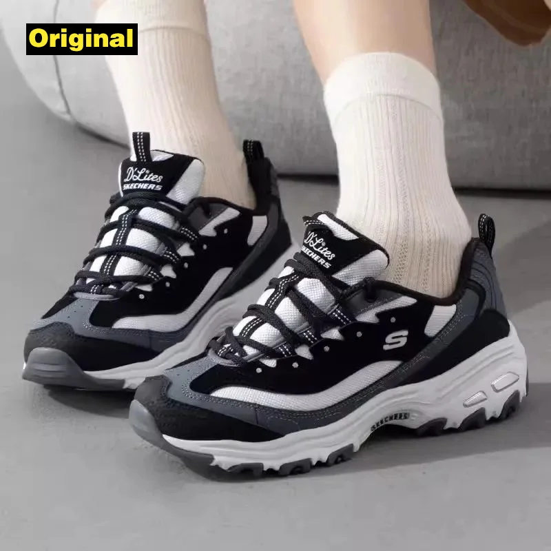 Skechers Women's sneakers Fashion Casual shoes Retro shock-absorbing Panda shoes