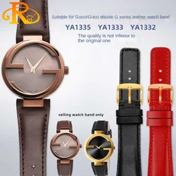 20mm 22mm Concave cowhide Watch Bands For Gucci YA1332 YA1333 YA1335 Series For Gucci Men and Women Watch Strap