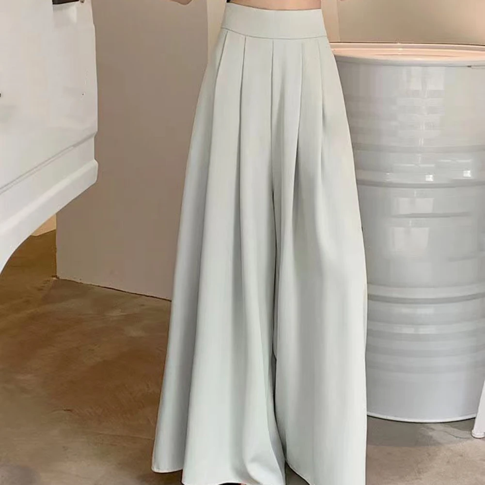 

Women's Vintage Wide Leg Pants Casual Womens High Waist Trousers XL Pleated Pants Leisure Style Pleated Design