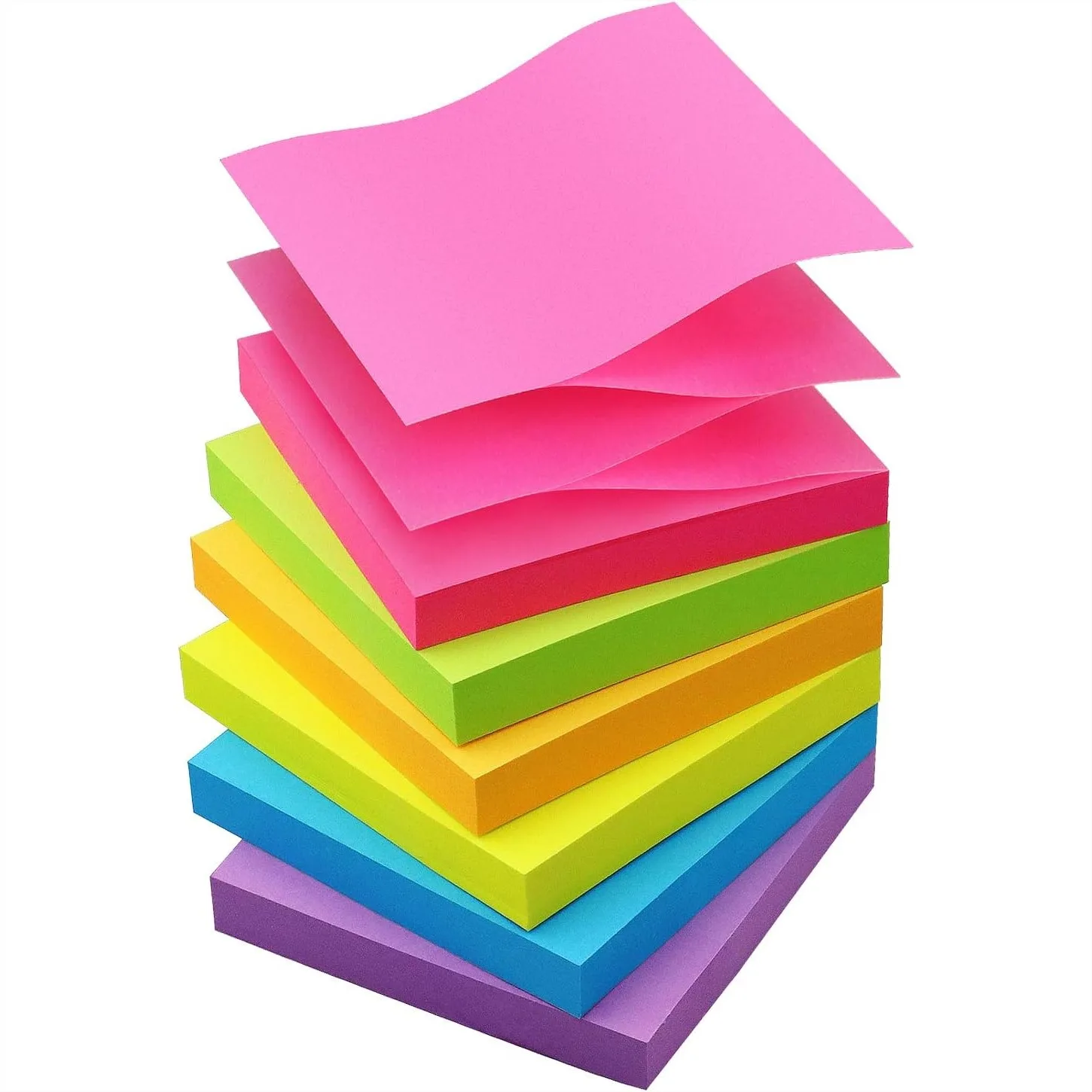 

Sticky Notes 3x3 Pop Up Self-Stick Pads with 6 Bright Colors for Office School Home, 6 Pads 100 Sheets Each