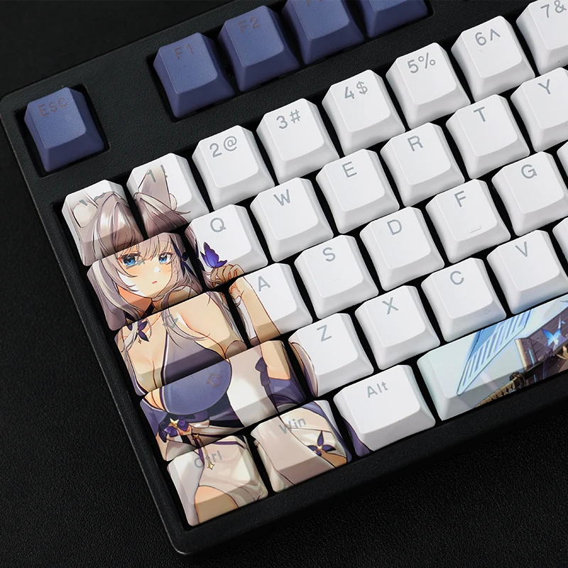 IJN Shinano 108 Keycaps Azur Lane Game PBT DYE Sublimation Light Transmitting Cherry MX Cross Axis Switch Mechanical Keyboard