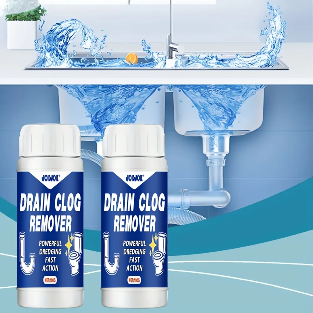 JOKJOK Advanced Pipe Unclogger Kit - Fast-Acting Drain Powder/Liquid, for Pipes, Septic, Easy-to-Use Clog Remover for Toilets, S