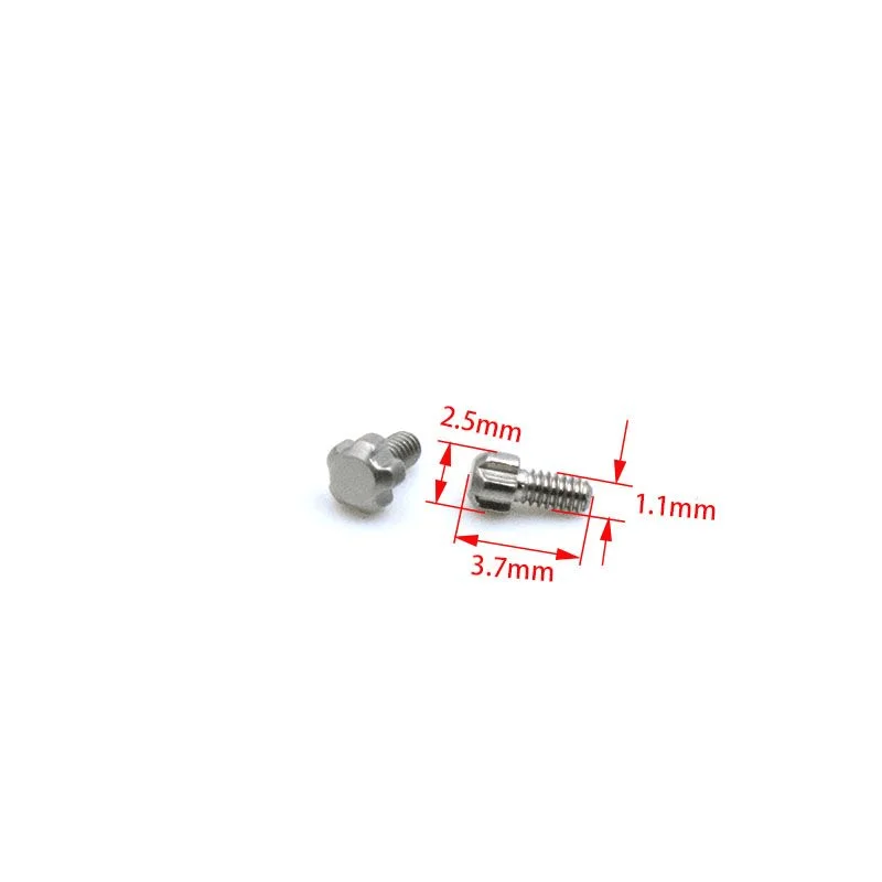 Accesorios de cabeza de tornillo de reloj plateado para hombres y mujeres, herramientas de reparación para Pentagon Richard m1.2 (paso) * 2,5*3,7mm