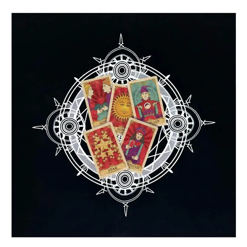 49cm Tarot Divination Cloth Tarot Tablecloth Flannel Square Board Game Table Cover Suitable For Tarot Lovers Home Decor