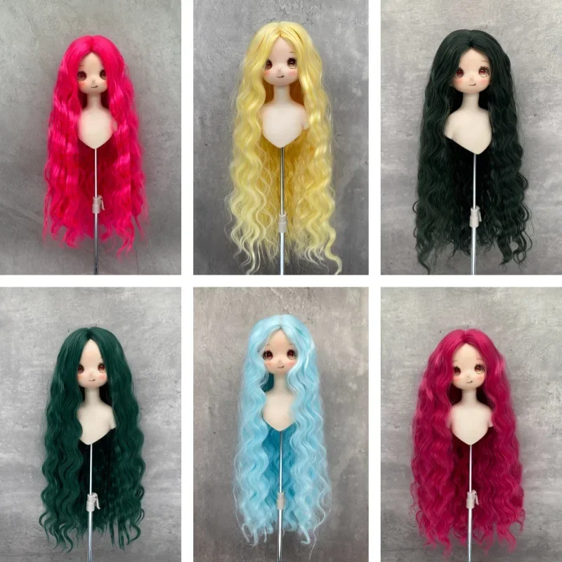 

1/3 1/4 1/6 Doll's Wig for 60/45/30cm Bjd Doll Mid Split Long Curly Hair Girl Toys Dress Up Play House Doll Accessories, No Doll