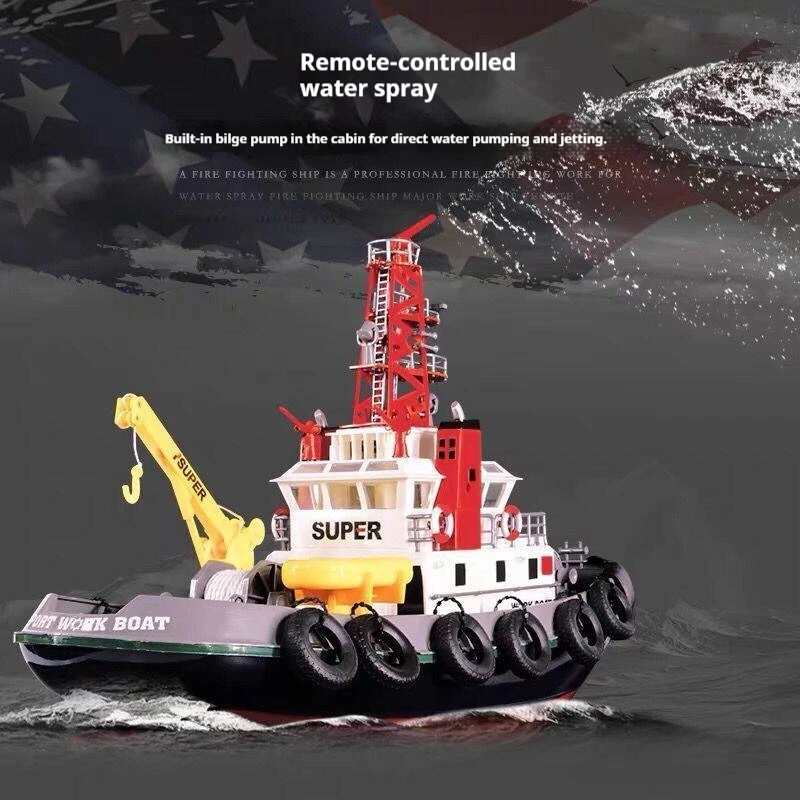 Henglong 3810 Remote Control Boat Fast Boat High-Speed Wireless Electric Fire Boat Model Water Ship Toy For Hobbyists