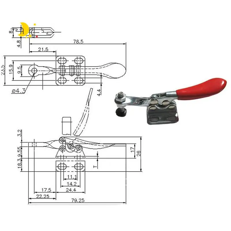 

AF95-12 Набор из 12 регулируемых зажимов-фиксаторов 201A, противоскользящие, красные, горизонтальные, быстросъемные, для тяжелых условий эксплуатации