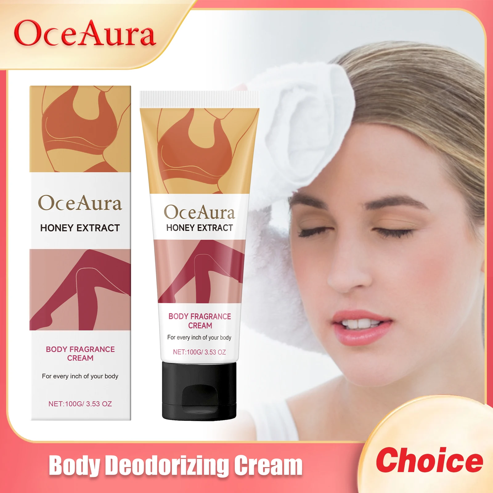 

OCEAURA Body Deodorizing Cream Reduce Odor Deep Cleaning Relieve Discomfort Nourish Skin Improving Roughness Body Soothing Cream