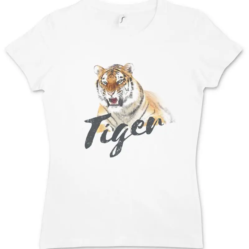 CAMISETA DE TIGRE Fell Tigers Fur Tattoo Asia Animal blanco Vida silvestre África Bienestar