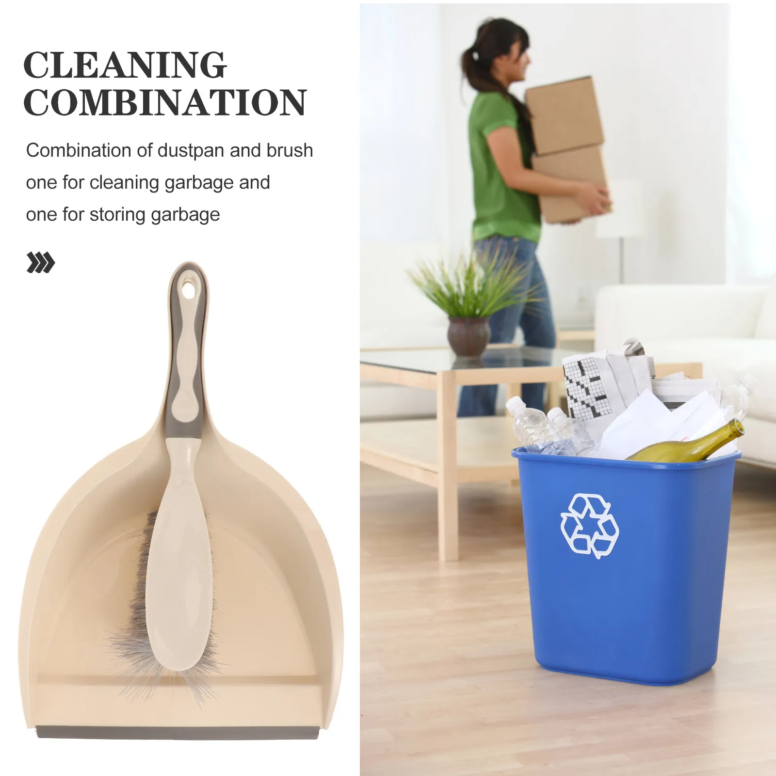 1Set Mini Broom Dustpan Set Thick Pointed Bristles for Hair Debris Desktop Table Kitchen Sweeping Tool Space Saving Household