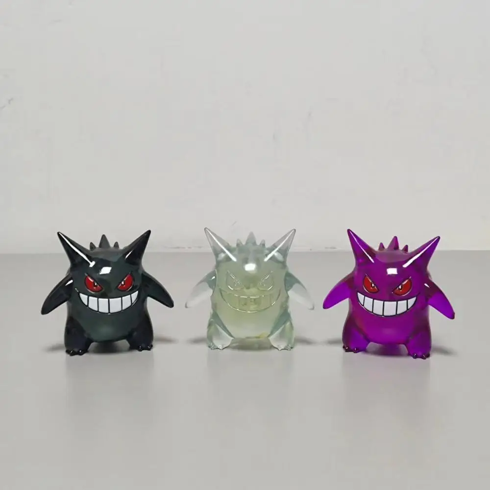 8cm Pokemon Q version transparent Gengar Garage Kit Model desktop Ornament decorate Cartoon Anime periphery a birthday present