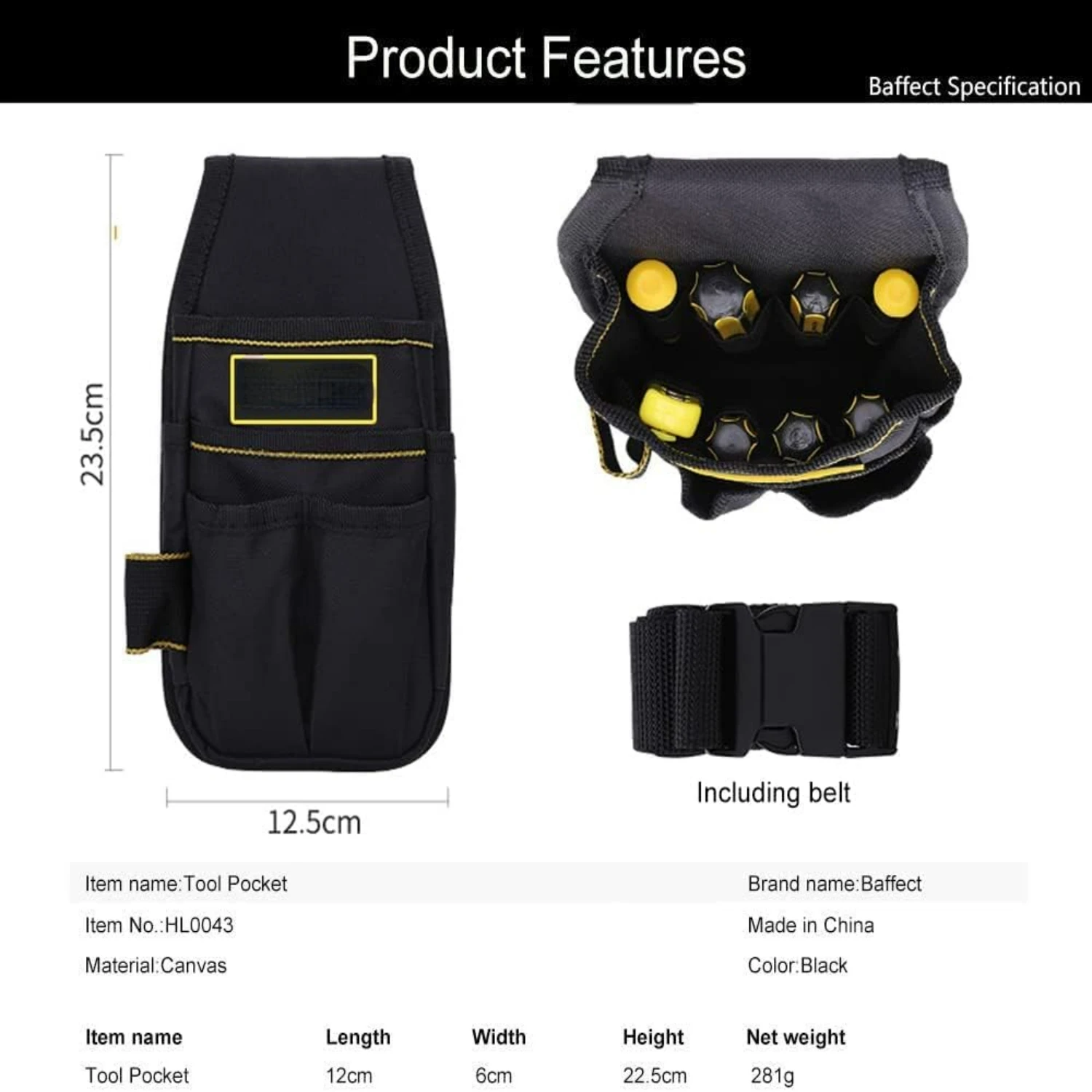 حقيبة أدوات عمل كهربائية شديدة التحمل وقوية وموثوقة مع حزام قابل للتعديل - مثالية لمهام البناء ومشاريع DIY #6