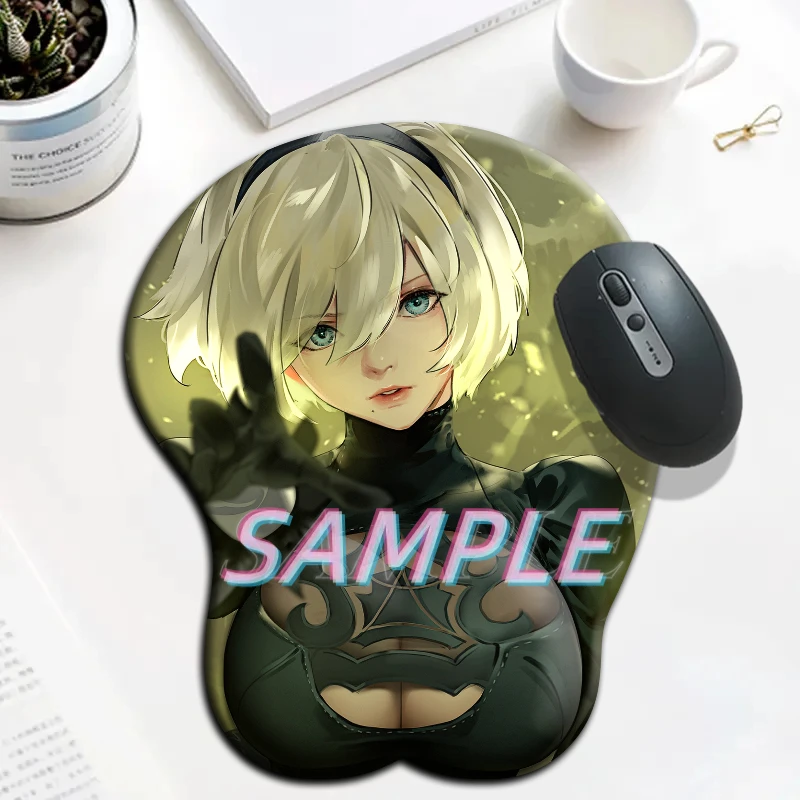 

Nier A2 2B Creative Gaming Anime 3D Gel Sexy Girl Mouse Pad with Wrist Rest Big Oppai Mouse Pad Desk Mat