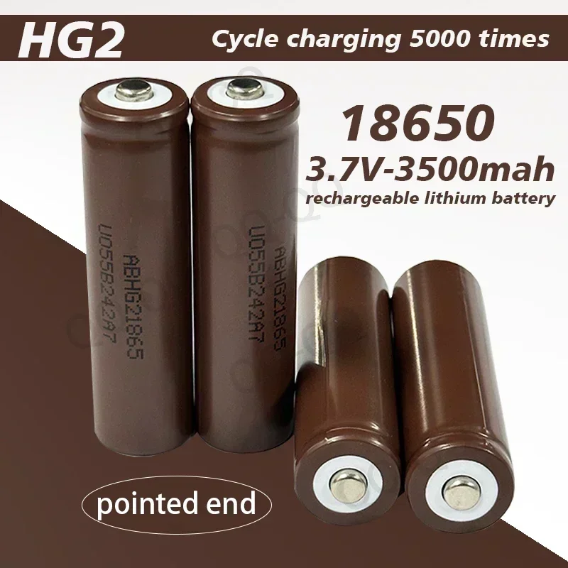 Rechargeable Battery Factory 2024 NEW Best-selling 18650 Battery Lithium-ion Tip HG2 3.7V 3000MAH Suitable for Microcomputers