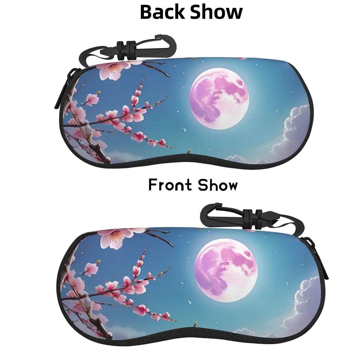 

Sakura Cherry Blossom Japanese Flowers Shell Glasses Case Portable Sunglasses Box Women Men Soft Eyeglass Bag Pouch