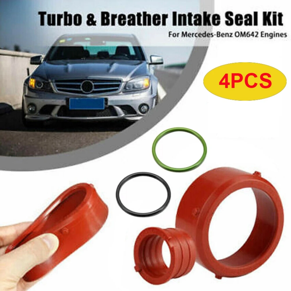 

4pc Automotive Turbocharger Seal Ring Components For Mercedes OM642 Part Numbers: A0179973545 A0149976445+(05101595)A64209400080