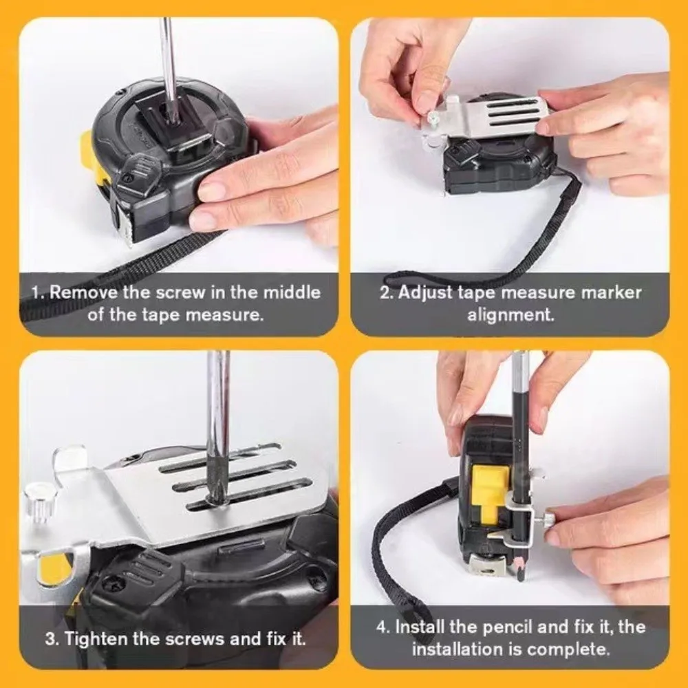 Alloy Tape Measure Scribing Tool Corrosion-prevention Anti-rust Tape Measure Pencil Clamp Durable Fixed Mark