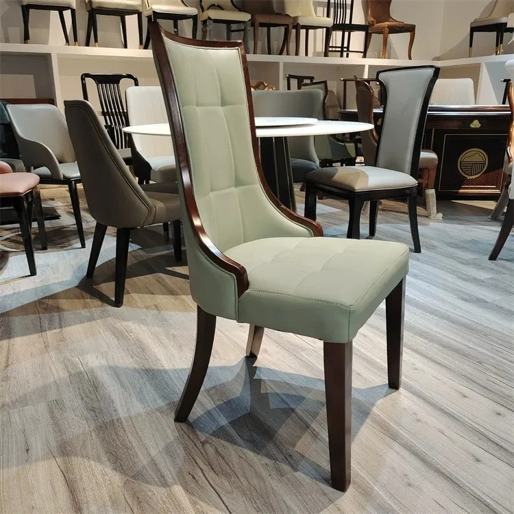 DSA solid wood dining chair modern simple fashion creative home restaurant hotel table and chair backrest light luxury