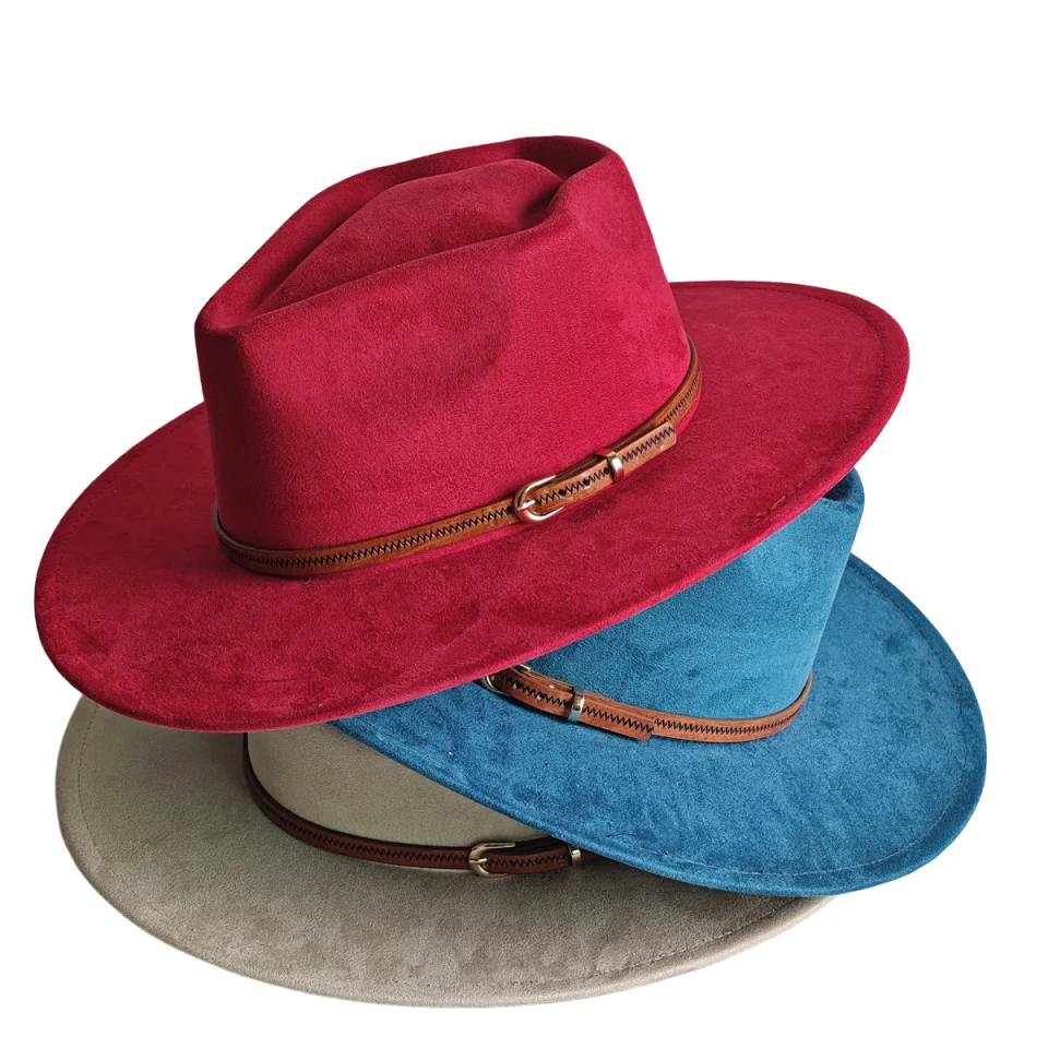 Red Arrow Top Vegan Suede Fedora Hat for Women Men Suitable for Pyrography Painting Gifts Party Etc Wholesale sombrero hombre
