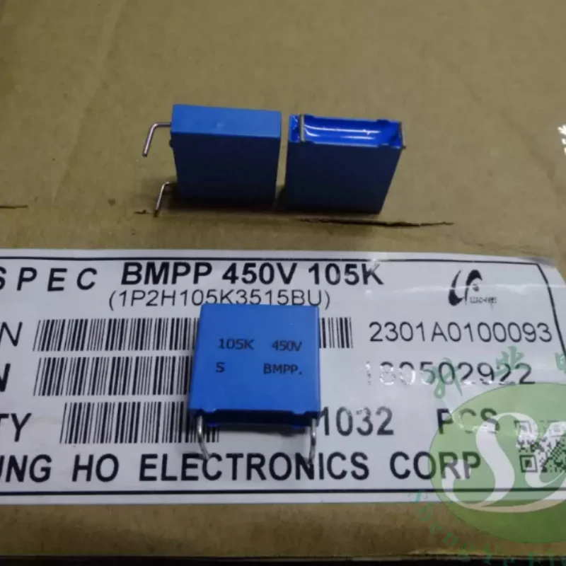 10pcs-100pcs SUNG HO 1.0uf/450v 1u0 1uf 105 brand new 7-shaped thin film capacitor ultra-thin type