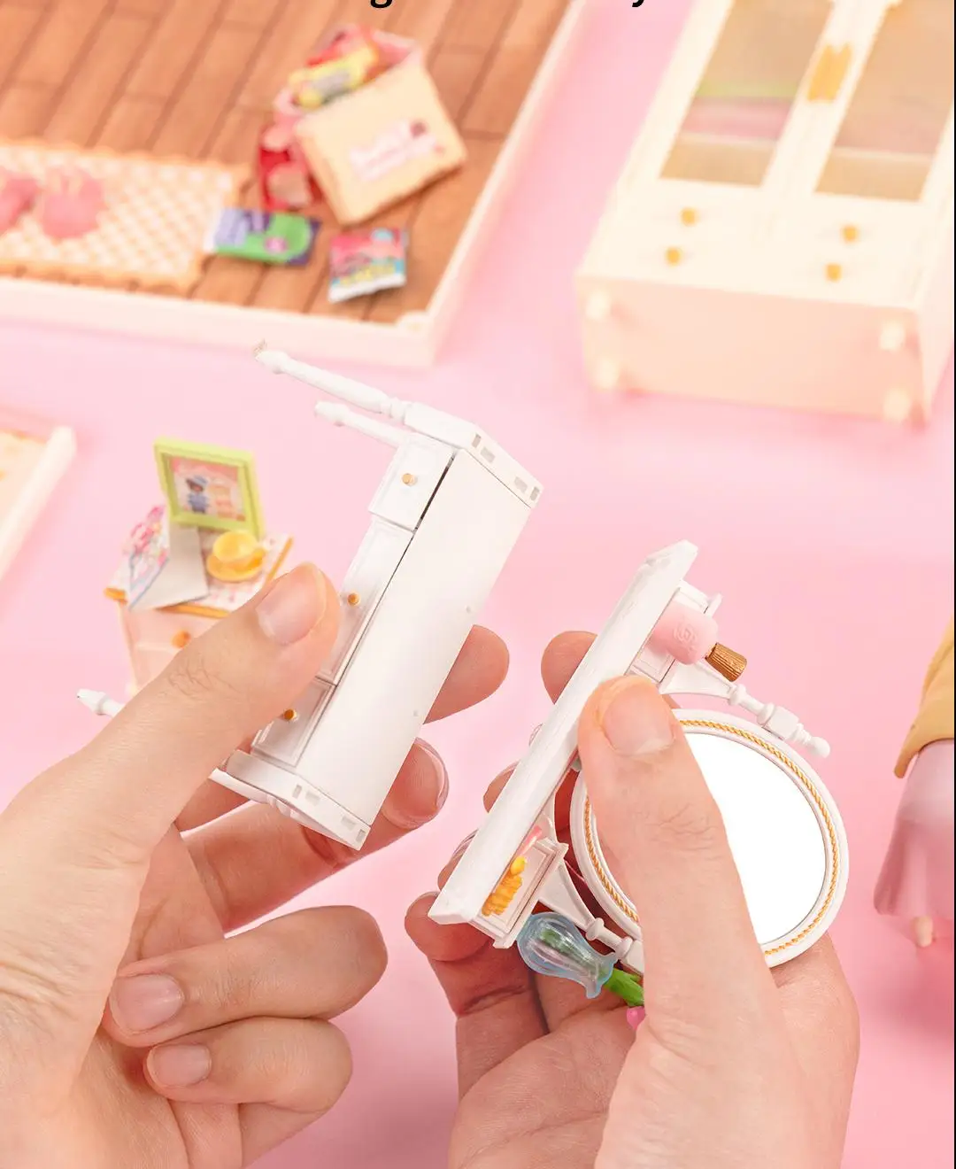 Robotime Rolife 3D Puzzle modèle Super magasin série belle rose chambre en plastique bricolage Miniature maison Kit blocs de construction Kits