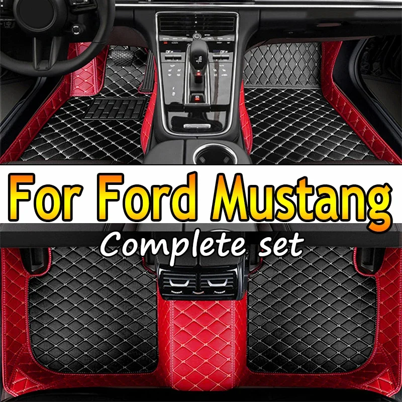 

For Ford Mustang 2021 2020 2019 2018 2017 2016 2015 Car Floor Mats Interior Styling Leather Rugs Auto Protector Carpets Decor