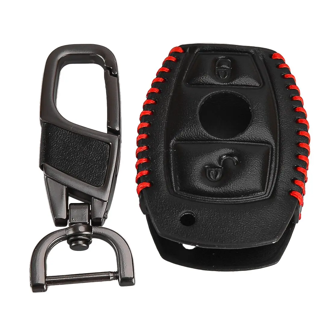 Funda de cuero PU con 2 botones para mando a distancia, compatible con Mercedes Benz A B C E S G M V clase CLA CLS GLA GLC GLE GLK SLS Viano