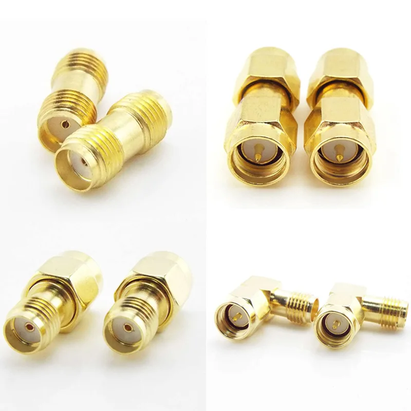 Female Right Angle Connectors SMA Male Female to SMA Female Adapter Jack Plug Gold Plated Straight Coaxial RF Cable K5