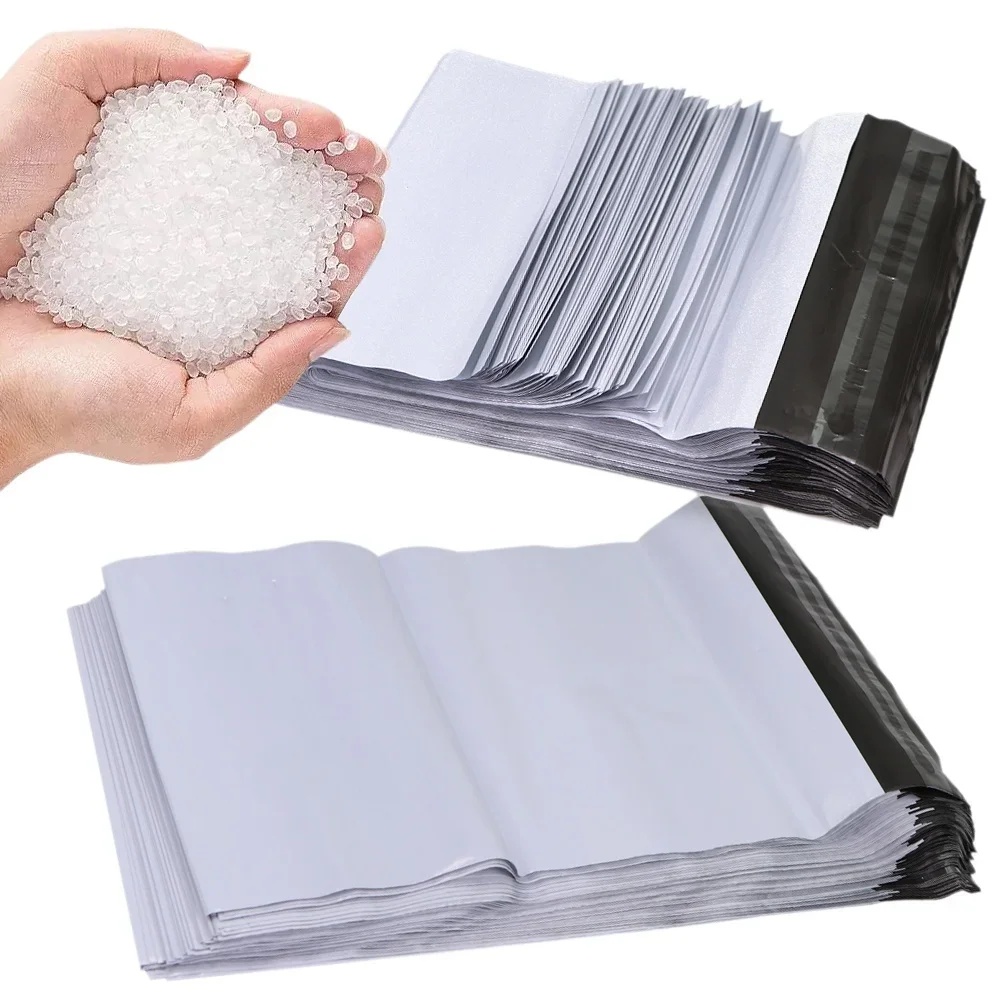 100 Uds bolsas de envío para embalaje bolsa de mensajería sello autoadhesivo bolsas de correo blancas bolsa de almacenamiento de sobres
