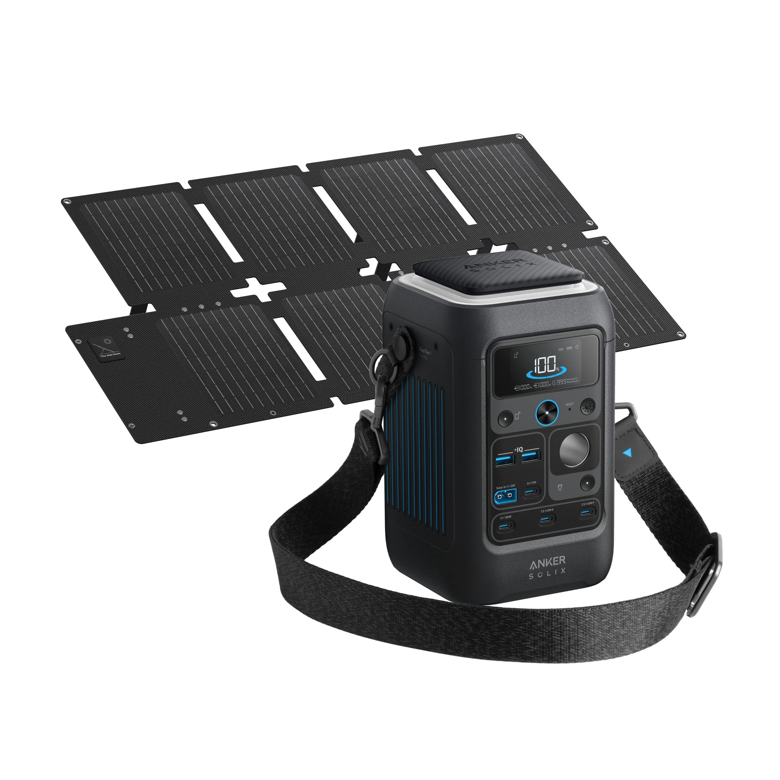 Image of Anker SOLIX C300X DC Tragbares Batterie-Kit mit 60W Solarpanel – 300W DC-Ausgang - 0% MwSt